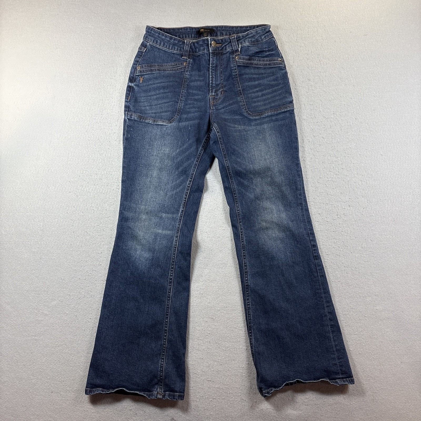Frye Jeans Womens 27 Blue Denim Pants Wide Leg Cowboy Boot Cut